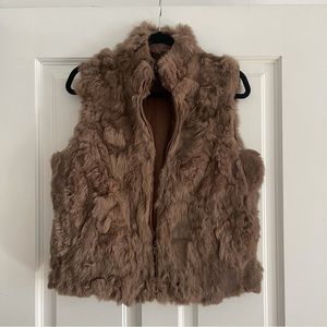 Brown rabbit fur vest